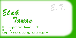elek tamas business card