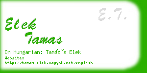 elek tamas business card